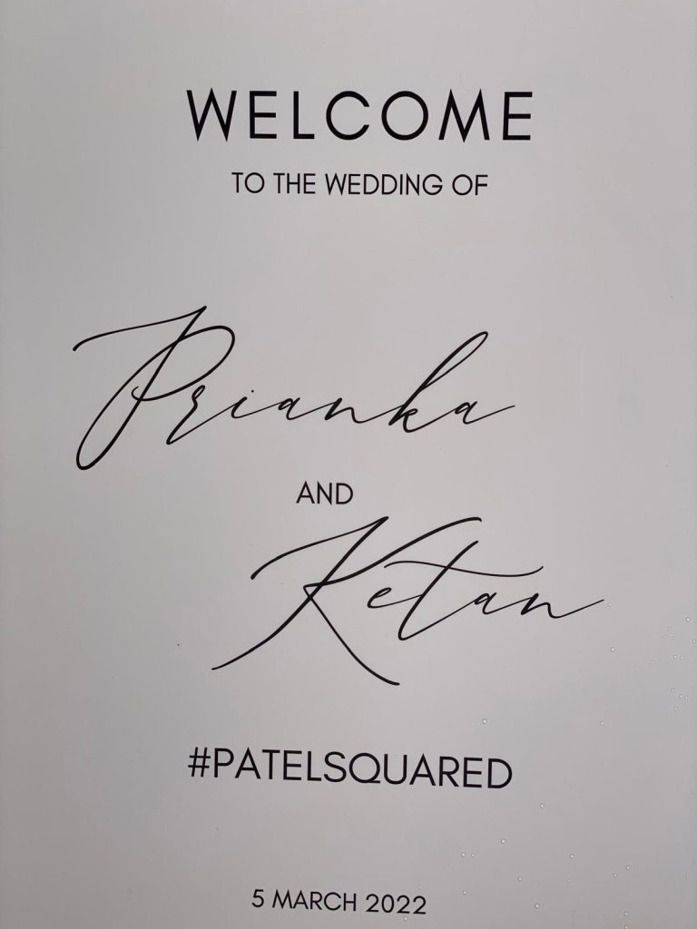 Welcome to our wedding 600x900mm