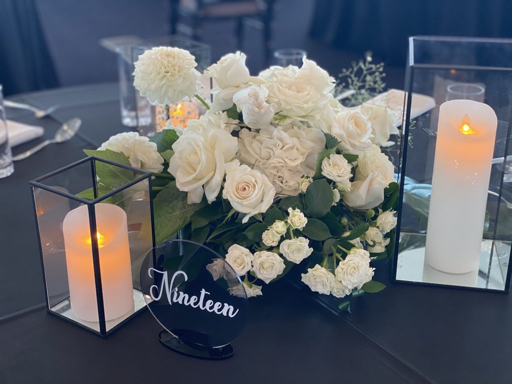 Black Candle Box with flowers