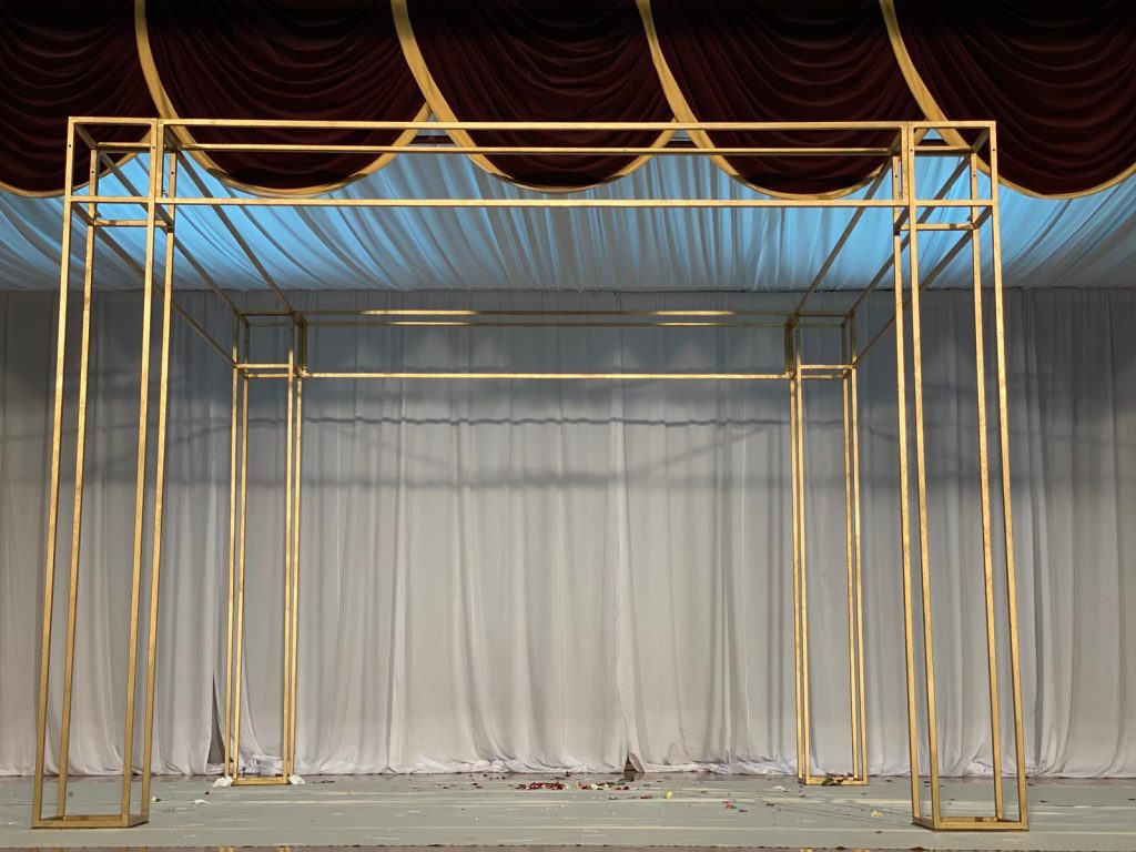 Gold Square Mandap frame Hire 3.6mtrs x2.65mtrs