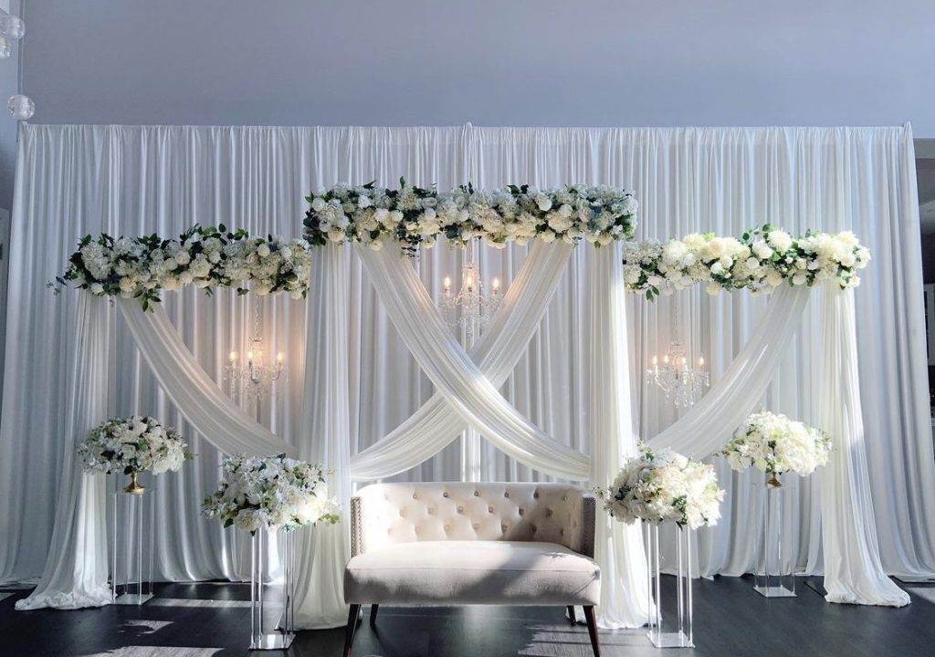 White Backdrop with White Flower