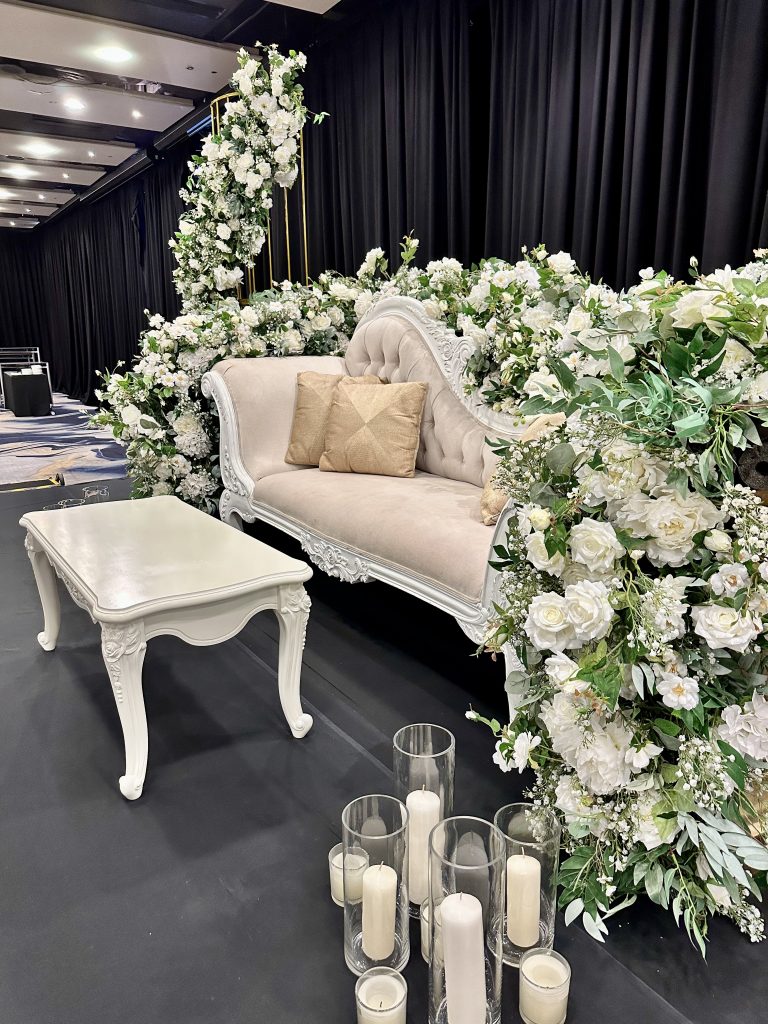 Sofa with flowers Backdrop