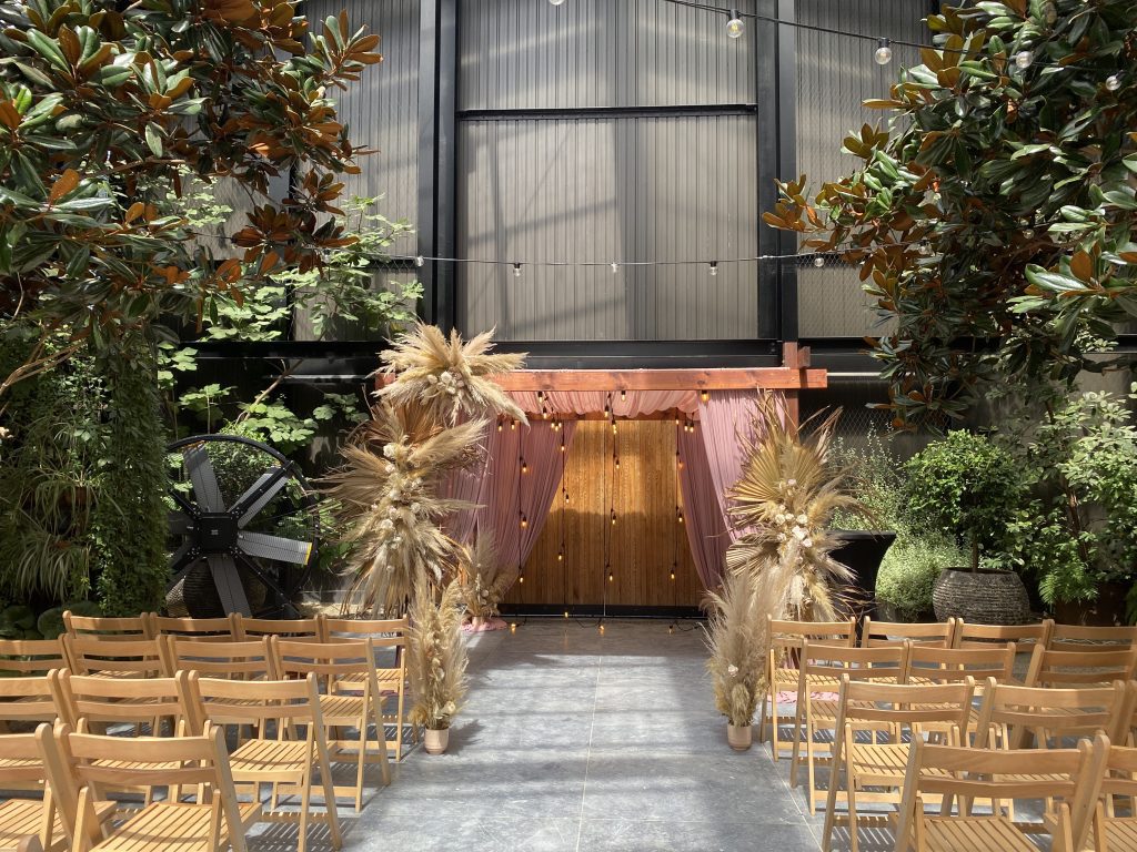 Rustic Mandap with dried Flowers